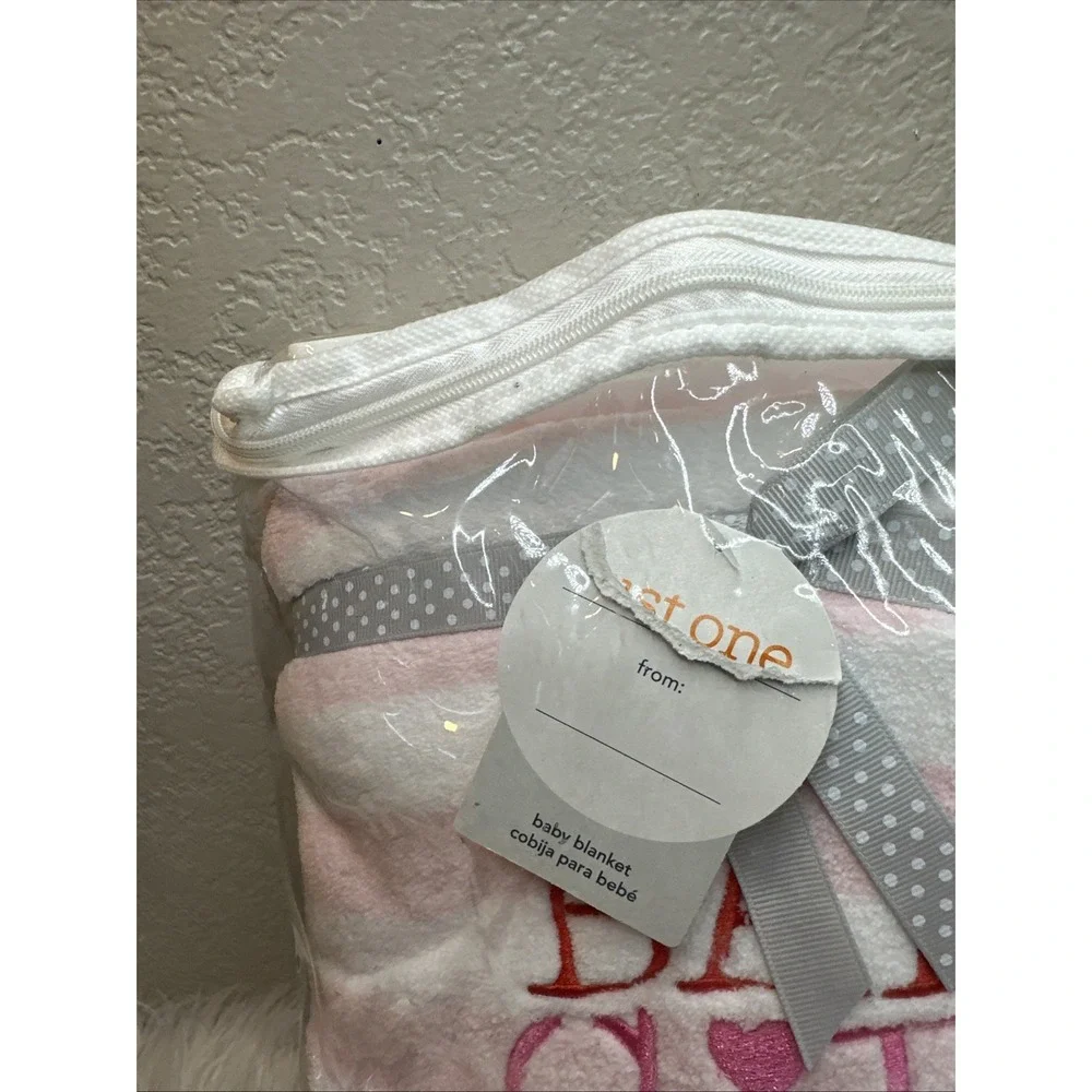 $25 🌙 Carters Just One You Baby Girl Baby Blanket Pink  Stripe Heart NEW